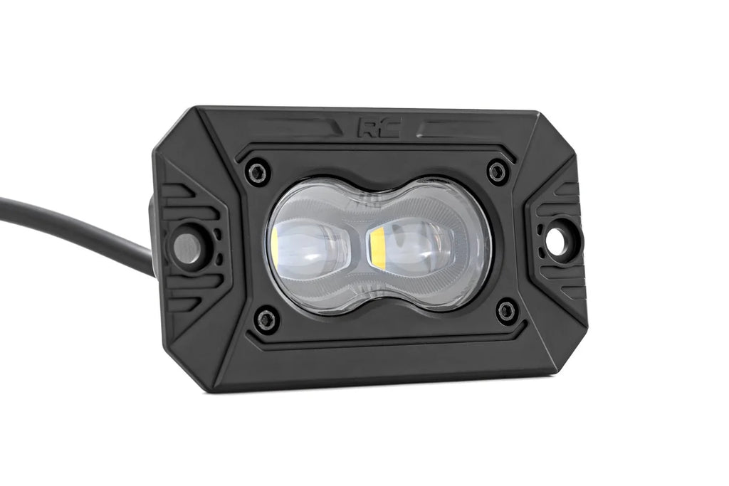 Rough Country 3x1.75 Inch Black Series LED Slim Aux | SAE Fog | Flush Mount | Pair 70908 - Mounting View
