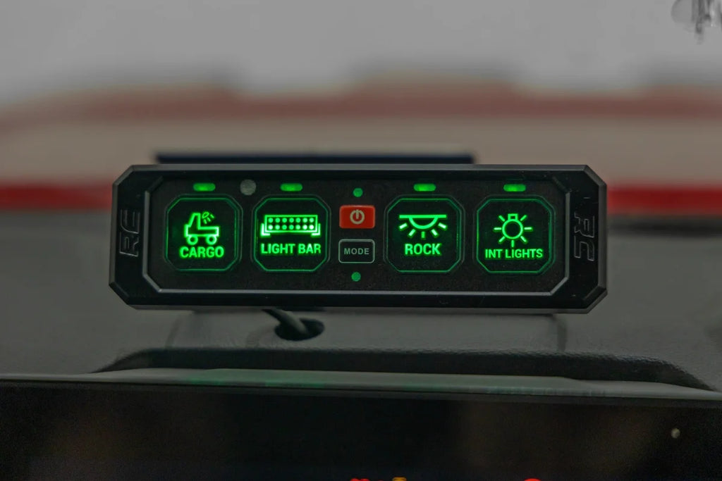 Rough Country 4 Gang Switch Panel | RGB Backlit Buttons | Multifunction Modes 70965 - Side View