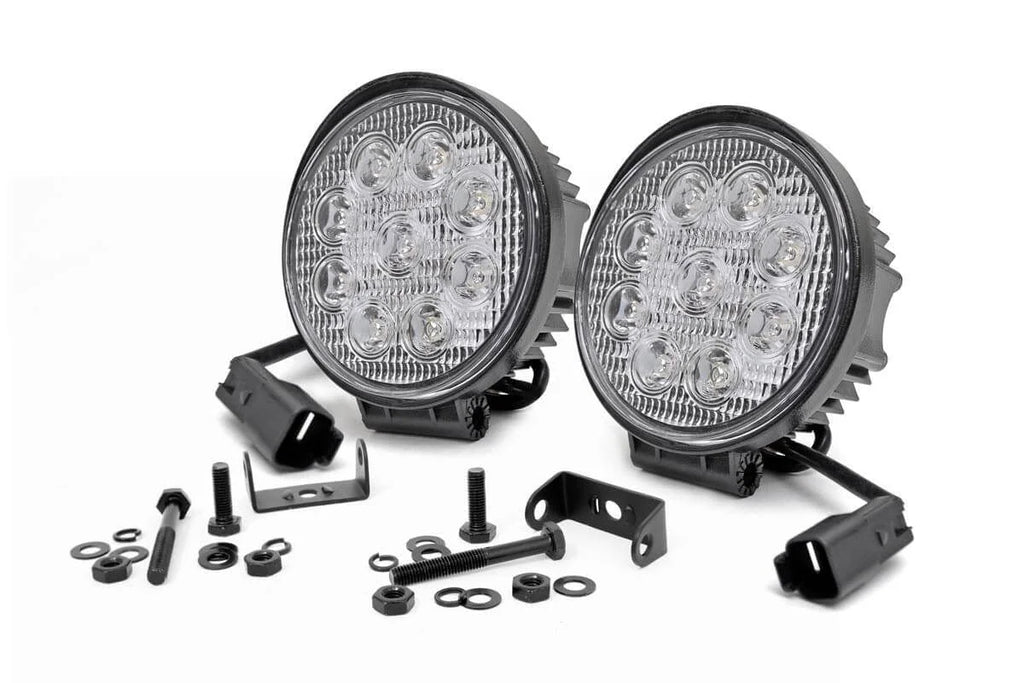 Rough Country 4 Inch Chrome Series LED Light | Round | Pair 70804 - Main Product View