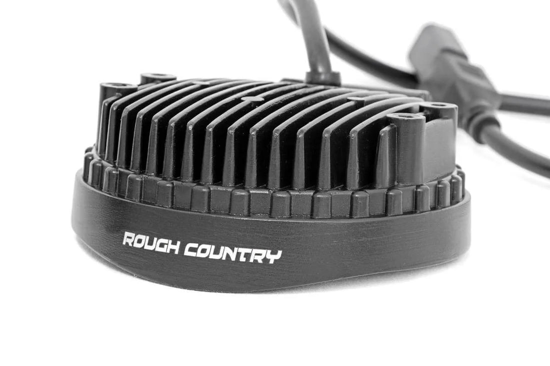 Rough Country 4 Inch Chrome Series LED Light | Round | Pair 70804 - Side View