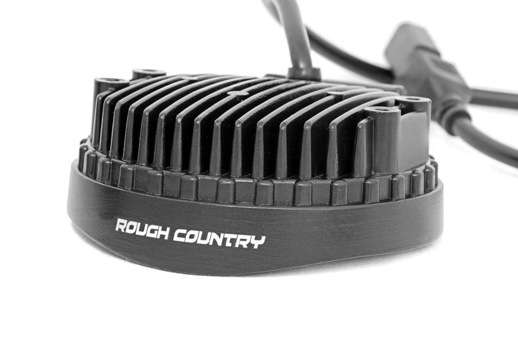 Rough Country 4 Inch Chrome Series LED Light | Round | Pair 70804 - Side View