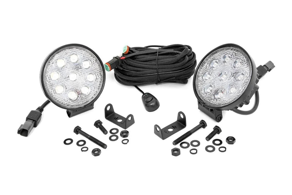 Rough Country 4 Inch Chrome Series LED Light | Round | Pair 70804 - Back View