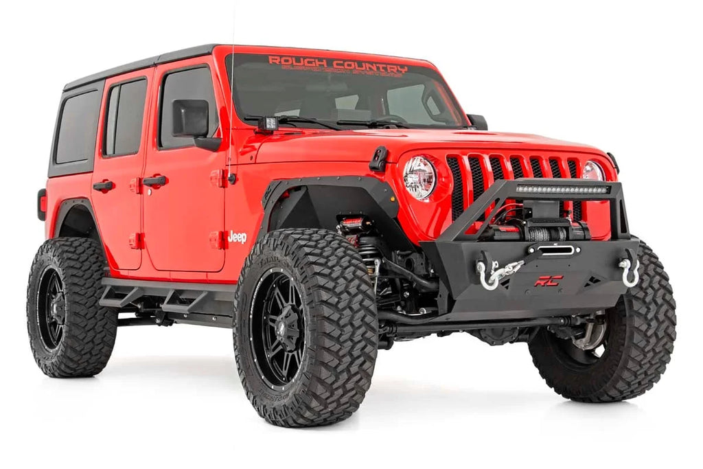 Rough Country 4 Inch Lift Kit | Long Arm | Jeep Wrangler Unlimited 4WD (2018-2023) 61930 - Side View