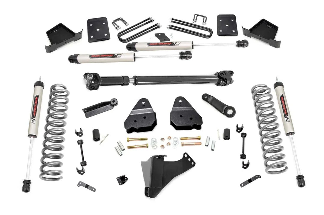 Rough Country 4.5 Inch Lift Kit | D/S | V2 | Ford F-250/F-350 Super Duty 4WD (2017-2022) 55071 - Side View