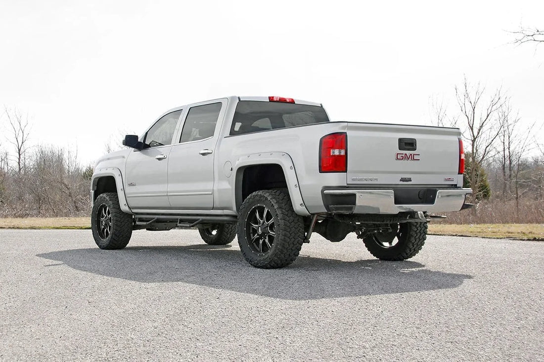 Rough Country 5 Inch Lift Kit | Alum/Stamp Steel | N3 Struts | Chevy/GMC 1500 (14-18 & Classic) 22434 - Rear View