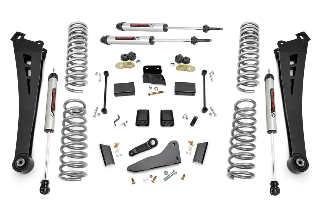 Rough Country 5 Inch Lift Kit | Diesel | Dual Rate Coils | V2 | Ram 2500 4WD (2014-2018) 36870 - Side View