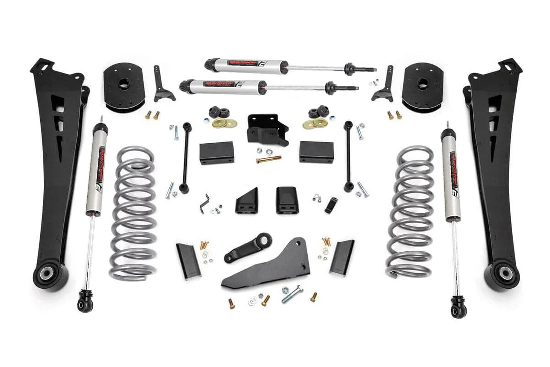 Rough Country 5 Inch Lift Kit | FR Gas Coil | Radius Arms | V2 | Ram 2500 4WD (2014-2018) 37370 - Side View