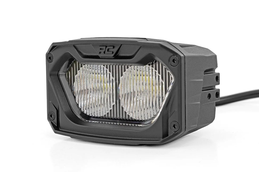 Rough Country 5 Inch Light Pods | White/Amber DRL | Flood | Pair 70118 - Side View