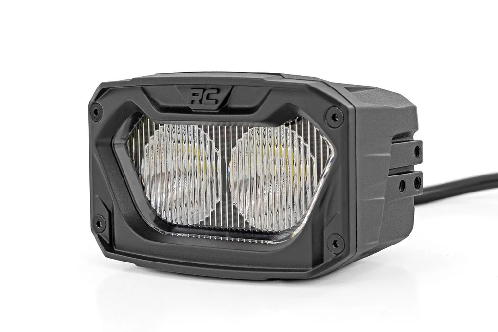 Rough Country 5 Inch Light Pods | White/Amber DRL | Flood | Pair 70118 - Side View