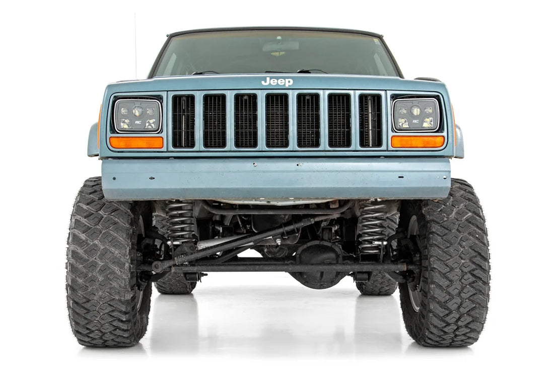 Rough Country 5"x7" LED Headlights | DOT Approved | Jeep Cherokee XJ 2WD/4WD (1984-2001) RCH5200 - Side View