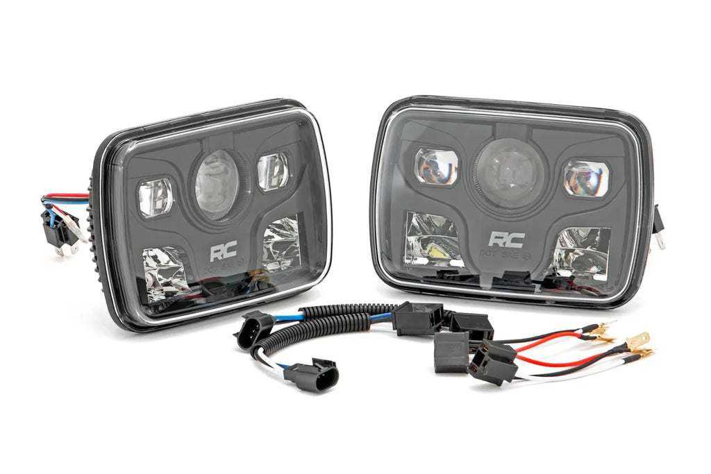 Rough Country 5"x7" LED Headlights | DOT Approved | Jeep Cherokee XJ 2WD/4WD (1984-2001) RCH5200 - Additional View 6