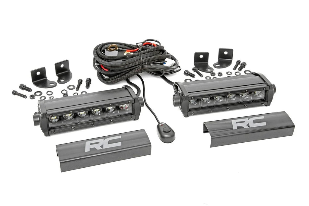 Rough Country 6 Inch Black Series LED Light Bar | Single Row | Pair 70706BL - Main Product View