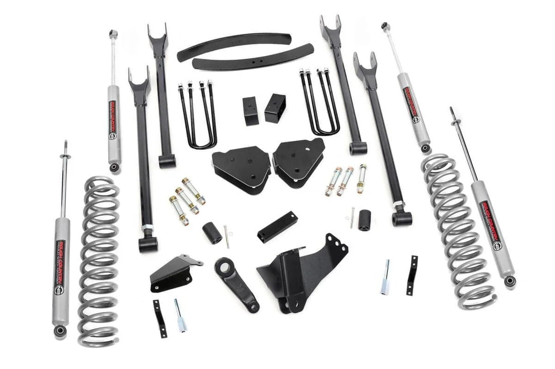 Rough Country 6 Inch Lift Kit | Gas | 4 Link | OVLDS | Ford F-250/F-350 Super Duty (05-07) 581.20 - Side View