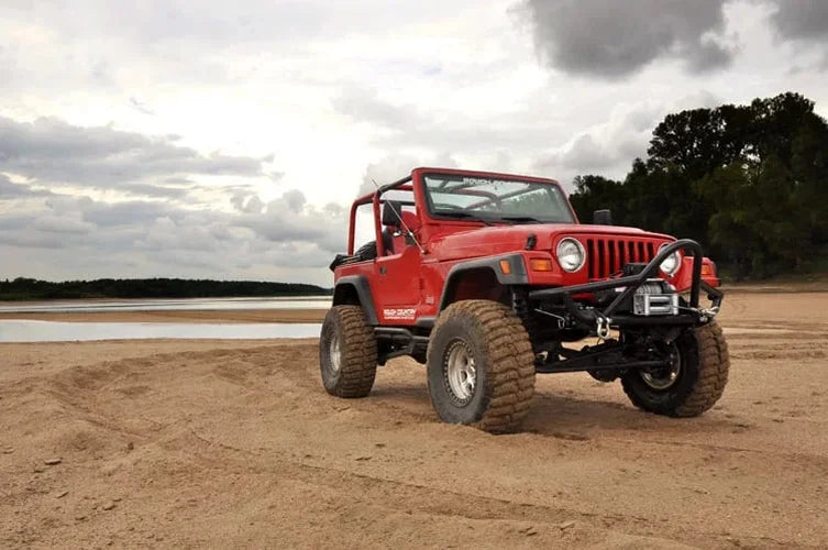 Rough Country 6 Inch Lift Kit | Long Arm | V2 | Jeep Wrangler TJ 4WD (1997-2006) - Installation View
