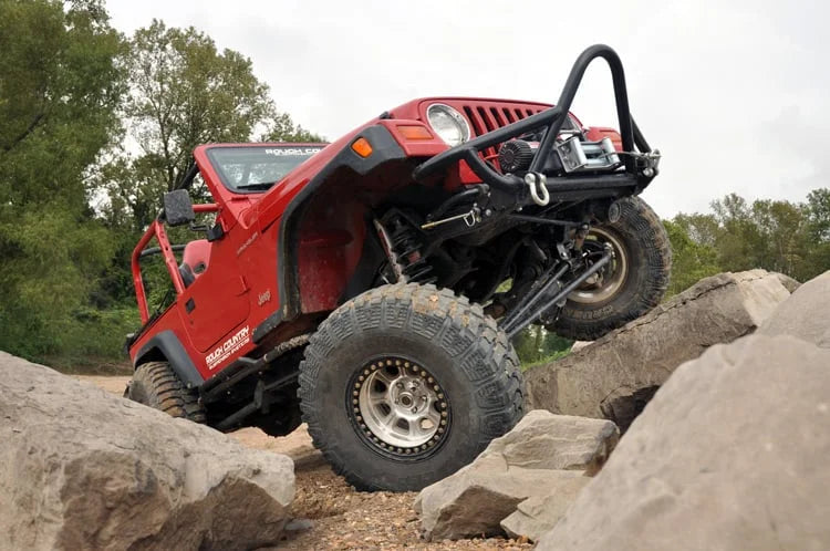 Rough Country 6 Inch Lift Kit | Long Arm | V2 | Jeep Wrangler TJ 4WD (1997-2006) - Installation View