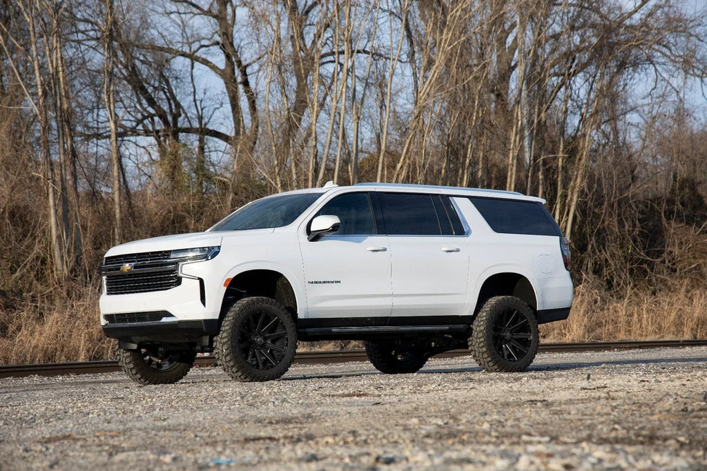Rough Country 6 Inch Lift Kit | M1 Struts | Chevy/GMC SUV 1500 4WD (2021-2024) - Back View