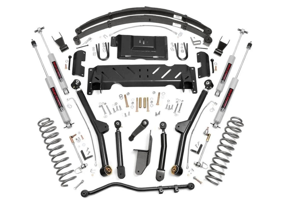 Rough Country 6.5 Inch Lift Kit | Long Arm | NP242 | Jeep Cherokee XJ 4WD (1984-2001) 61822 - Kit Contents