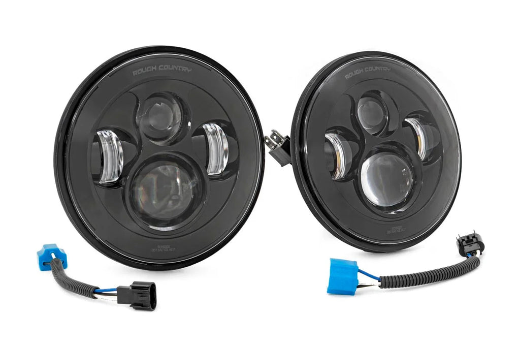 Rough Country 7 Inch LED Headlights | DOT Approved | Jeep Wrangler JK/Wrangler TJ/Wrangler Unlimited RCH5000 - Additional ...