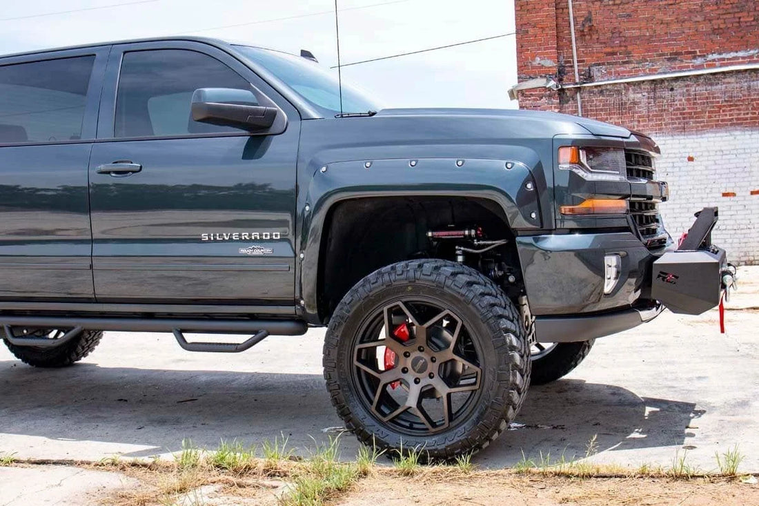 Rough Country 7 Inch Lift Kit | Bracket | Vertex/V2 Shks | Chevy/GMC 1500 (14-16) 29857 - Back View
