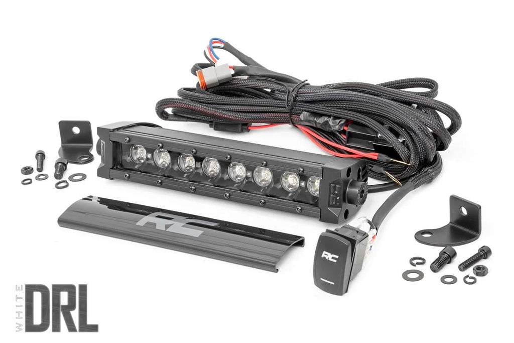 Rough Country 8 Inch Black Series LED Light Bar | Single Row | Cool White DRL 70718BLDRL - Main Product View