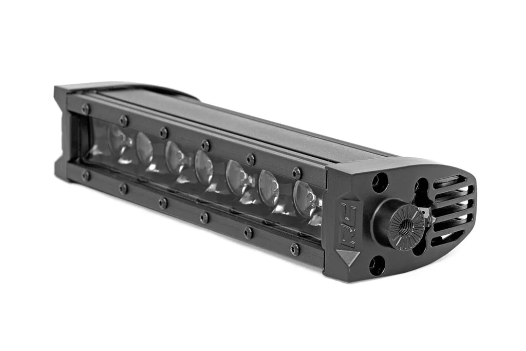 Rough Country 8 Inch Black Series LED Light Bar | Single Row | Cool White DRL 70718BLDRL - Side View