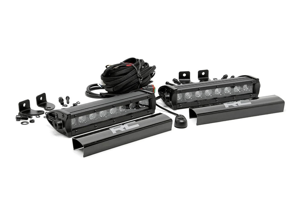 Rough Country 8 Inch Black Series LED Light Bar | Single Row | Pair 70728BL - Main Product View