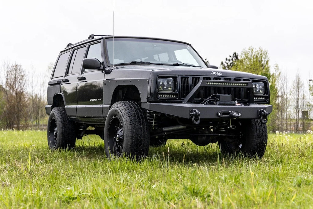 Rough Country 8 Inch Black Series LED Light Bar | Single Row | Pair 70728BL - Installation View