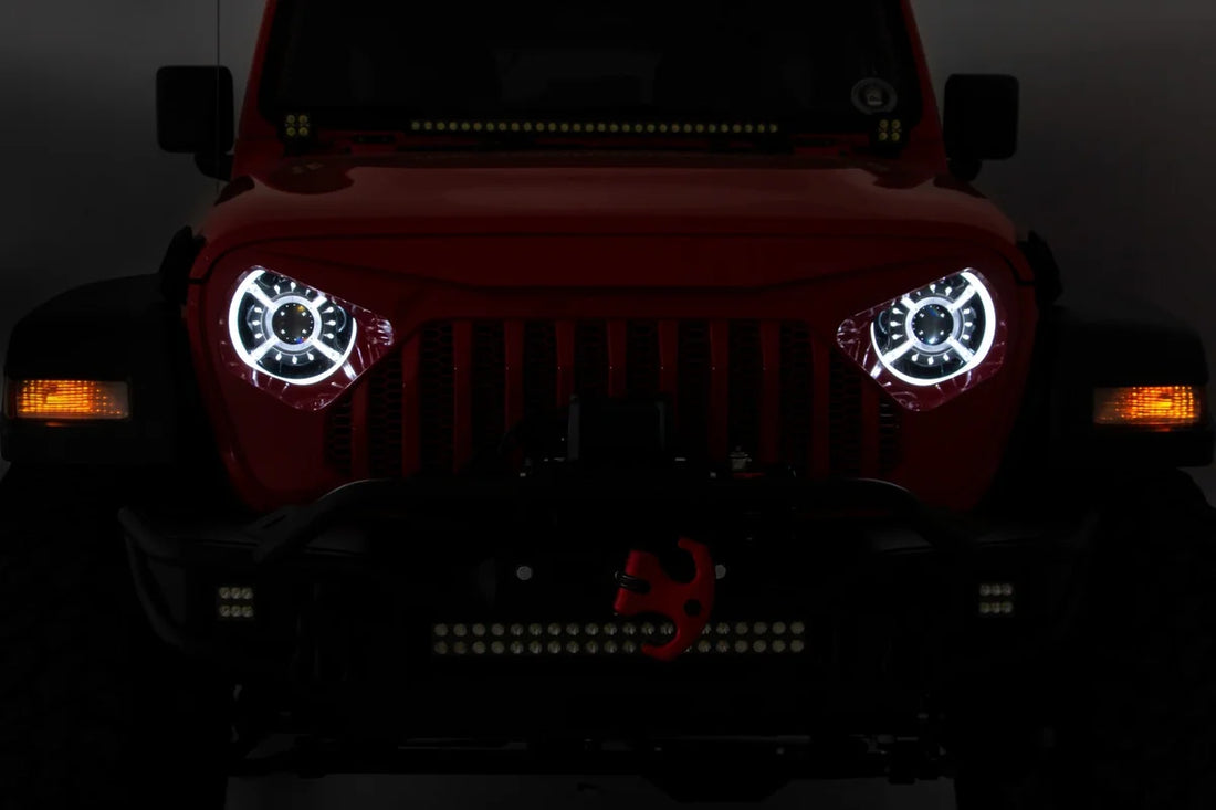 Rough Country 9 Inch DRL Halo LED Headlights | DOT Approved | Jeep Gladiator JT/Wrangler JL (18-24) RCH5300 - Additional V...