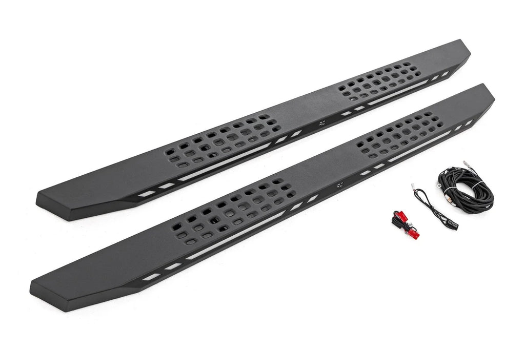 Rough Country AC2 Running Boards | Amber/White | Crew Cab | Ram 1500/2500/3500 2WD/4WD (2010-2025 & Classic) - Additional ...
