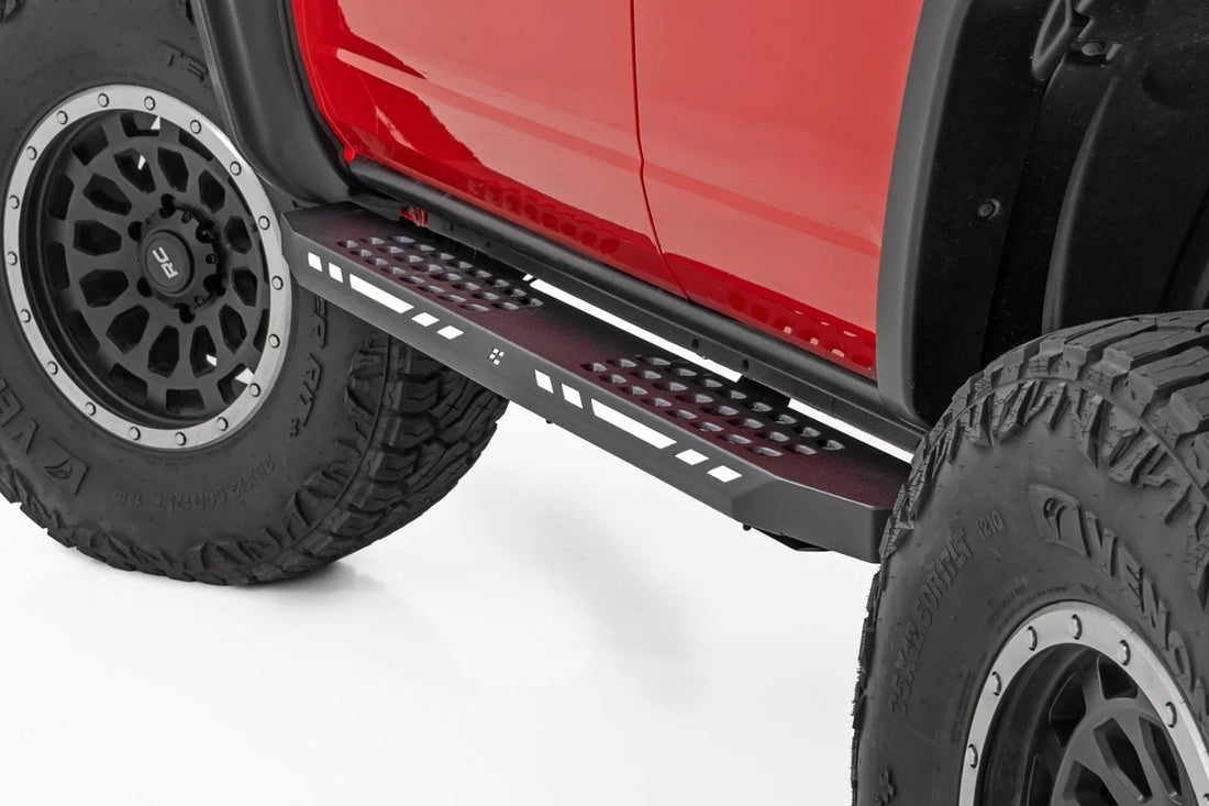 Rough Country AC2 Running Boards Amber/White fits 2021-2025 Ford Bronco 4-Door - Back View