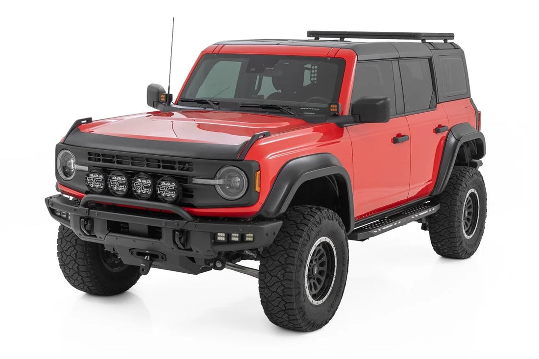 Rough Country AC2 Running Boards Amber/White fits 2021-2025 Ford Bronco 4-Door - Installation View