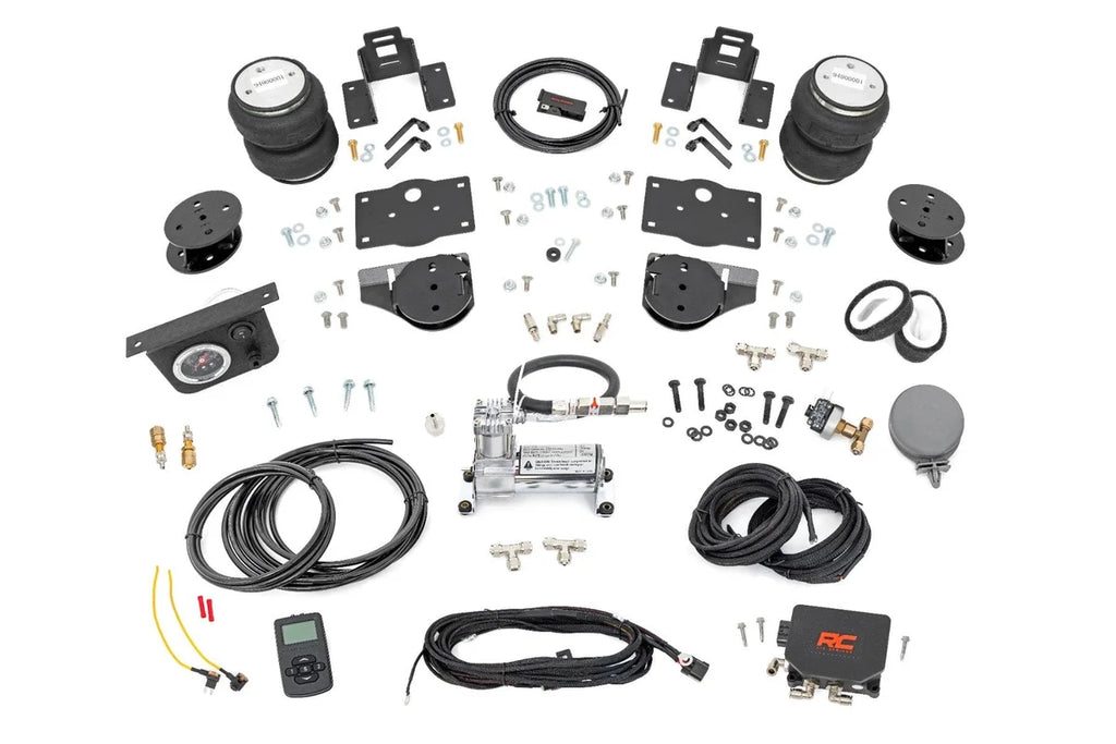 Rough Country Air Spring Kit w/compressor | Wireless Controller | 4 Inch Lift Kit | Ram 1500 (19-25) 100354WC - Kit Contents
