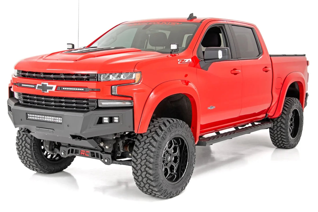 Rough Country BA2 Running Board | Side Step Bars | Chevy/GMC 1500/2500HD/3500HD (19-26) 41002A - Installation View
