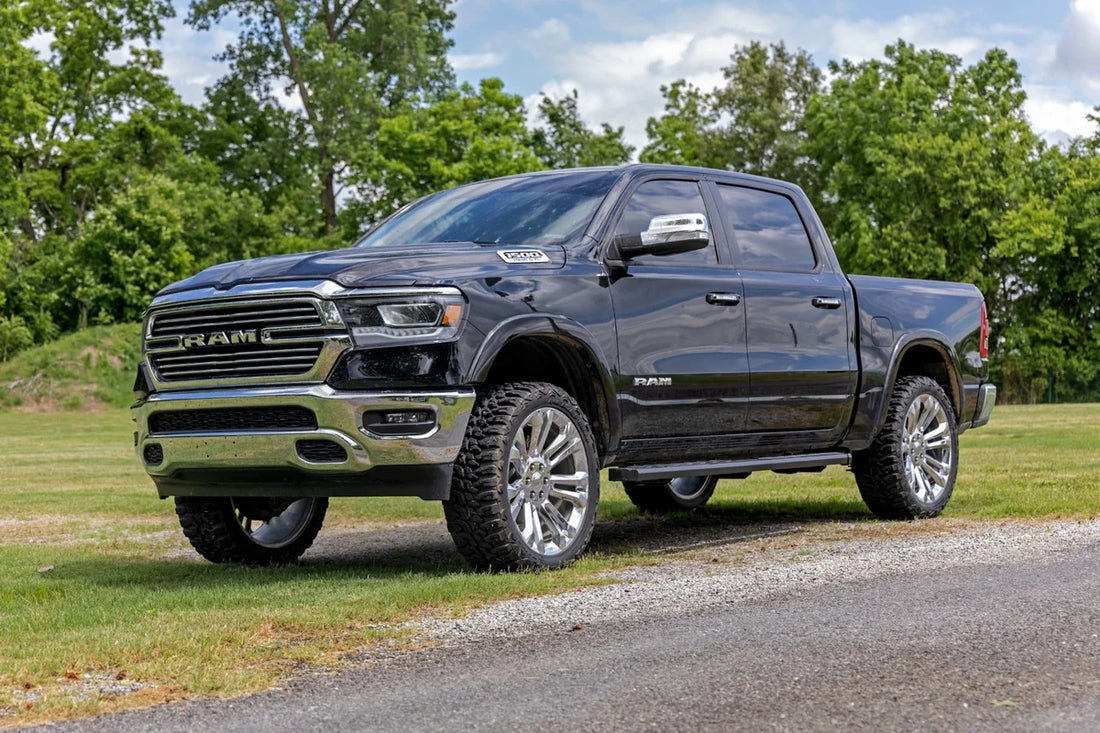 Rough Country BA2 Running Board | Side Step Bars | Ram 1500 (19-26)/1500 TRX (21-24) 41004A - Back View