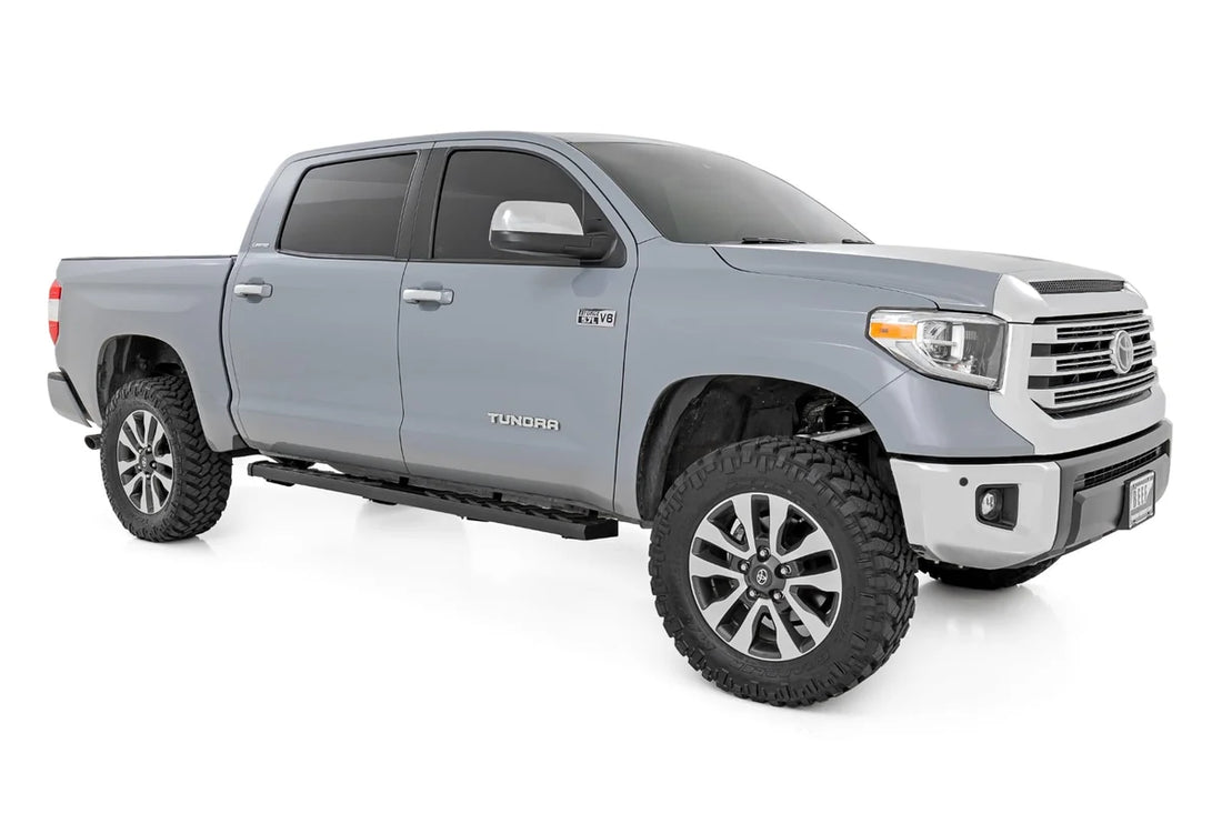 Rough Country BA2 Running Boards | Side Step Bars | Crew Cab | Toyota Tundra 2WD/4WD (07-21) 41005A - Side View