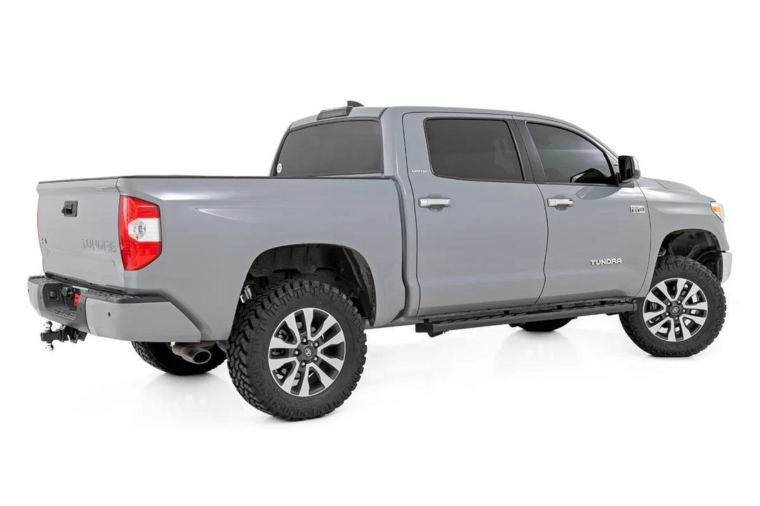Rough Country BA2 Running Boards | Side Step Bars | Crew Cab | Toyota Tundra 2WD/4WD (07-21) 41005A - Back View
