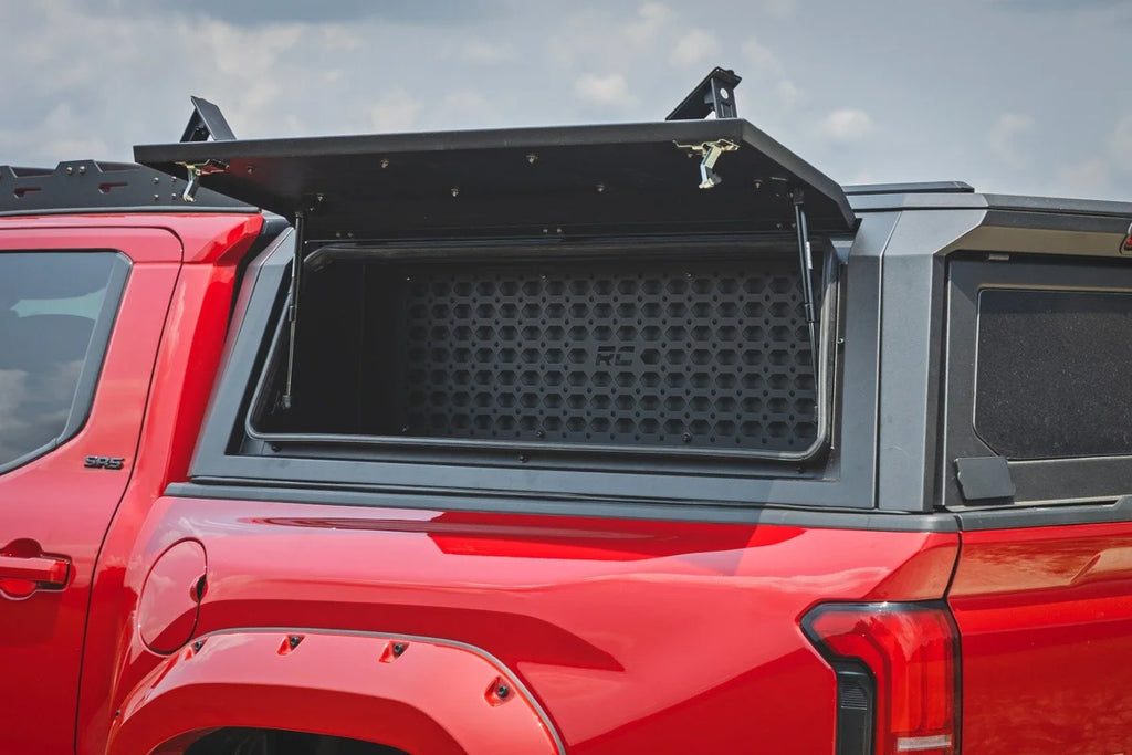 Rough Country Bed Cap Molle Panel Side Storage Bin | Drivers Side | Toyota Tacoma (16-26) 734074 - Installation View