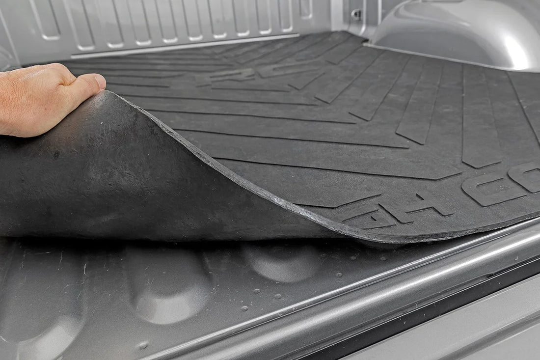 Rough Country Bed Mat | 6'4" Bed | RC Logo | Ram 1500 (19-24)/1500 TRX (21-24) RCM679 - Installation View