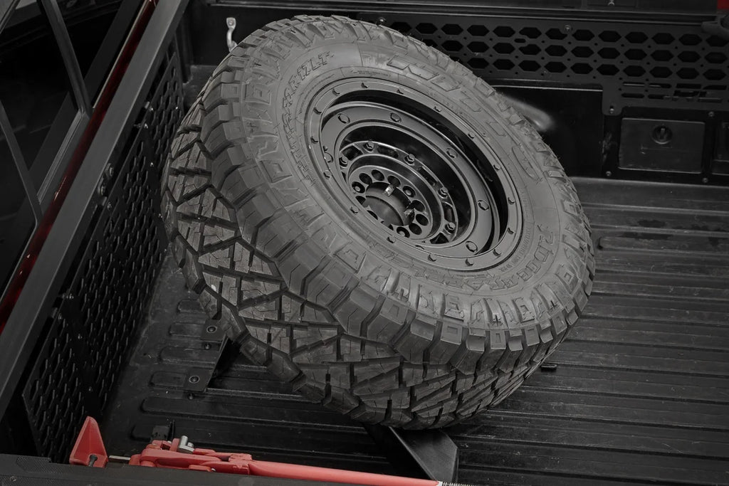 Rough Country Bed Mount Spare Tire Carrier | Universal (5x5.5 6x5.5 6x135 & 5x5.0 Bolt Patterns) 73110 - Back View