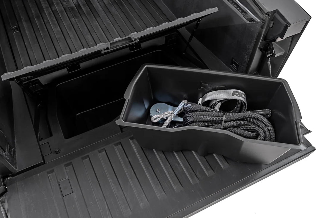 Rough Country Bed Storage Compartment | Tesla Cybertruck 4WD (2024-2026) RC09901 - Side View