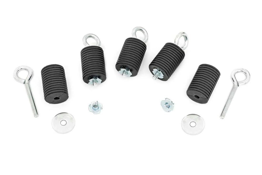 Rough Country Bed Tie Down Kit | 1-7/16" Diameter | 5 Pieces | Polaris Ranger XP 900/XP 1000/General 99010 - Kit Contents