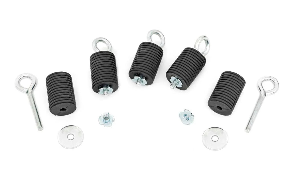 Rough Country Bed Tie Down Kit | 1-7/16" Diameter | 5 Pieces | Polaris Ranger XP 900/XP 1000/General 99010 - Kit Contents
