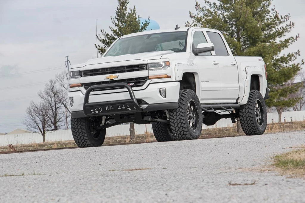 Rough Country Black Bull Bar | Chevy/GMC 1500 Truck & SUV 2WD/4WD (07-20 & Classic) B-C2071 - Angled View
