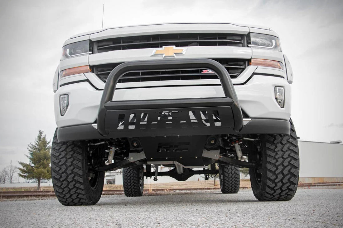Rough Country Black Bull Bar | Chevy/GMC 1500 Truck & SUV 2WD/4WD (07-20 & Classic) B-C2071 - Front View