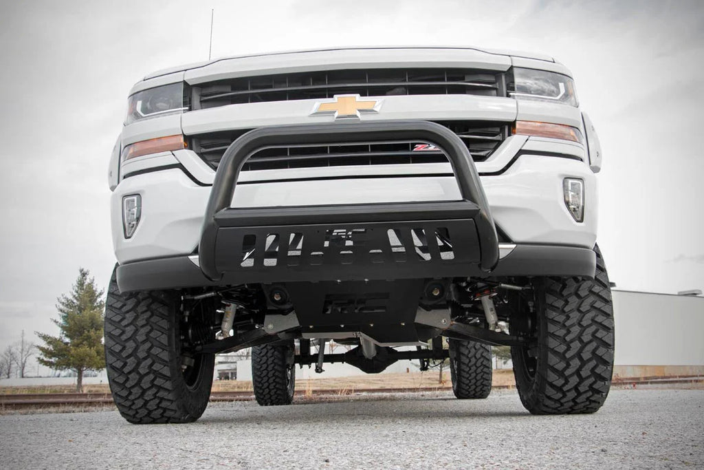 Rough Country Black Bull Bar | Chevy/GMC 1500 Truck & SUV 2WD/4WD (07-20 & Classic) B-C2071 - Front View