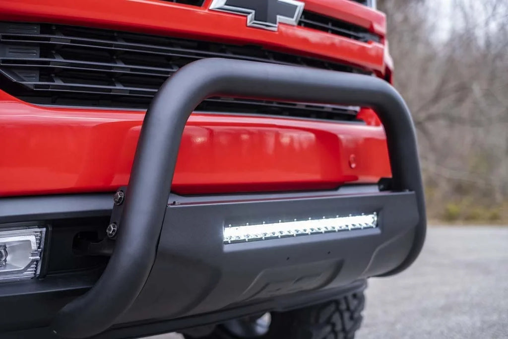 Rough Country Black LED Bull Bar | Chevy Silverado 1500 2WD/4WD (2019-2022) B-C4072 - Side View