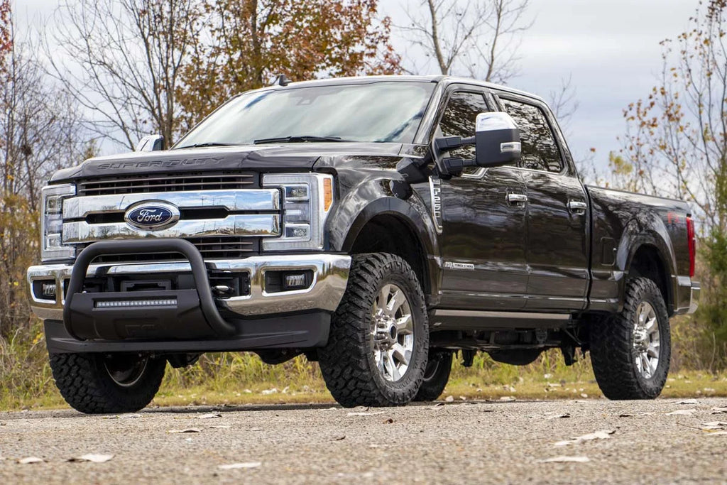 Rough Country Black LED Bull Bar | Ford F-250 Super Duty 2WD/4WD (2017-2022) B-F2017 - Back View