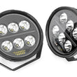Load image into Gallery viewer, Rough Country Black Series Halo LED Light Pair | White/Amber DRL | 6.5 Inch | Round 70805B - Back View