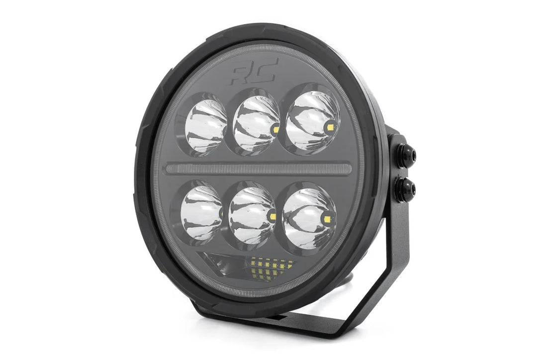 Rough Country Black Series Halo LED Light Pair | White/Amber DRL | 6.5 Inch | Round 70805B - Installation View