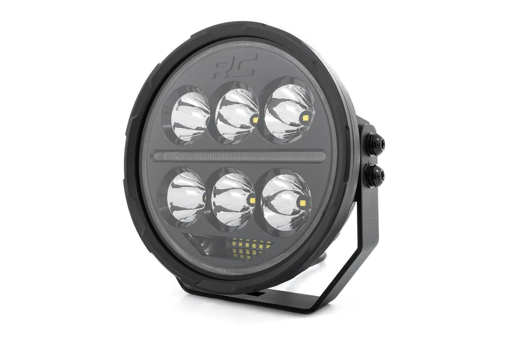 Rough Country Black Series Halo LED Light Pair | White/Amber DRL | 6.5 Inch | Round 70805B - Installation View